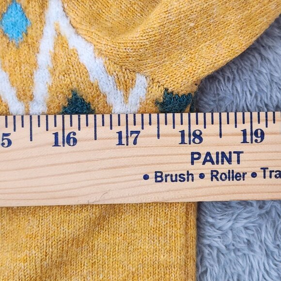 Cat & Jack Hooded Cardigan Kids Size L Yellow With Zip Closure Geometric Pattern - Picture 6 of 15